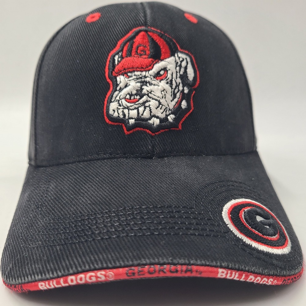Vintage Georgia Bulldogs Hat Adjustable Starter Black Red NCAA University Men - Picture 2 of 11